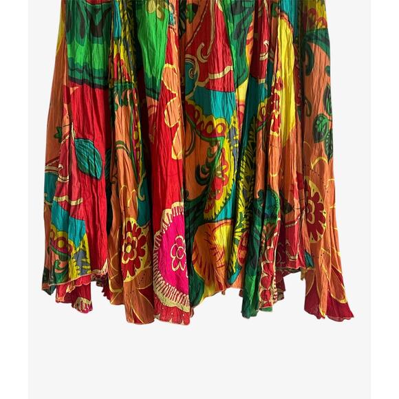 Vintage Soft Surroundings‎ Women’s Size XS 100% Cotton Boho Maxi Crinkle Skirt - Picture 4 of 5